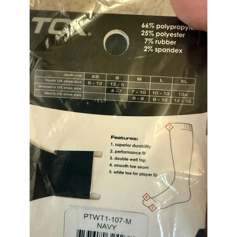 TCK Sports Prosport Performance Over Calf Tube Socks Navy Medium Unisex NEW!